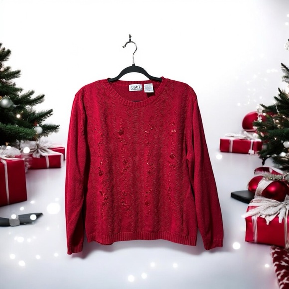 Tabi International Red Sweater with Red Bead/Sequin/Embroidery Embellishment - Picture 15 of 15